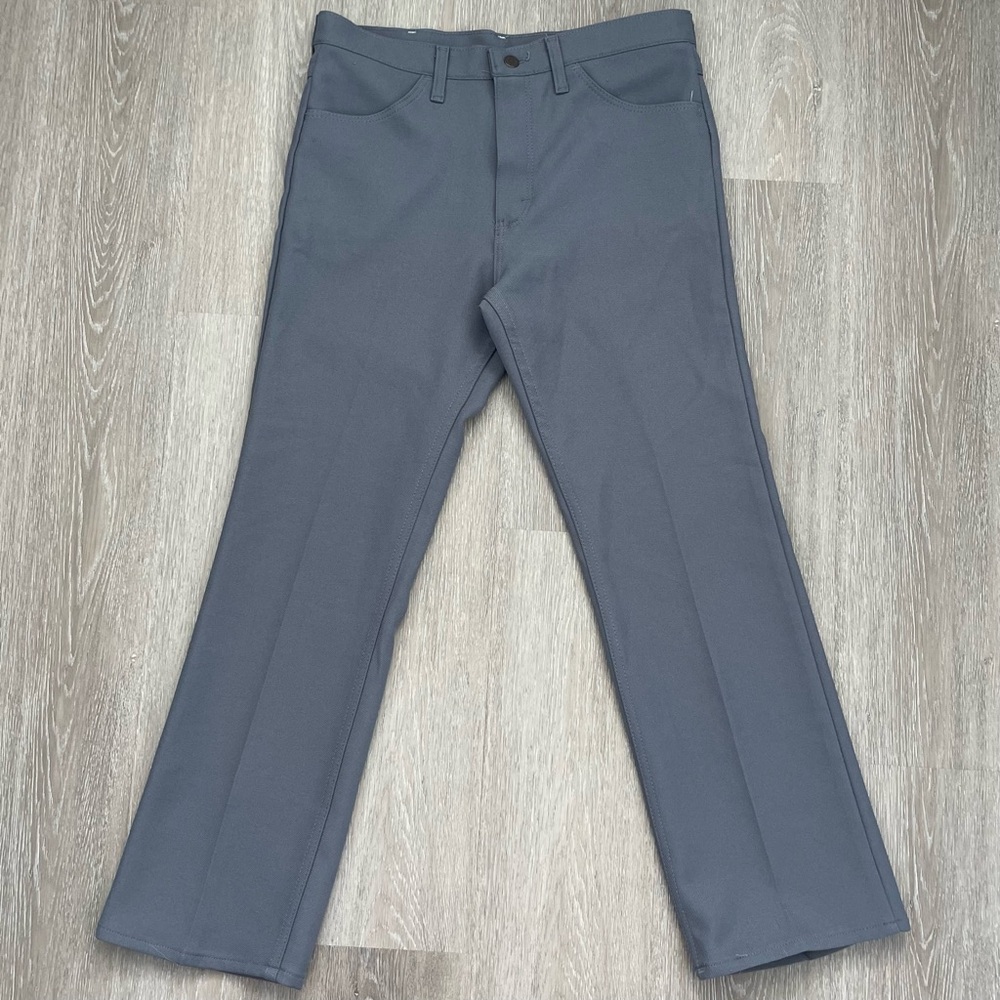 Vintage 90’s Wrangler Ployester Pants Jeans Slacks Mens 34 X 30 Gray Made In USA